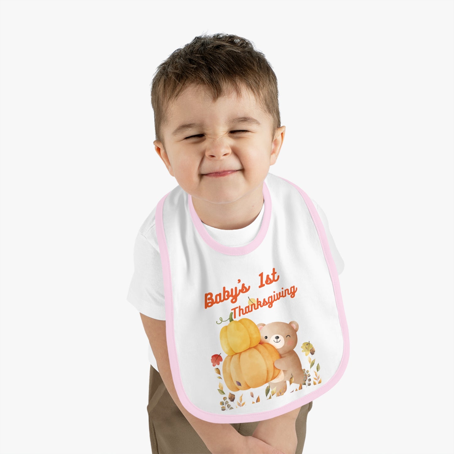 BABY 1ST THANKSGIVING BEAR BIB
