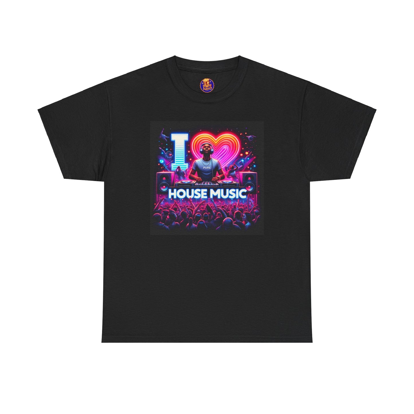 I LOVE HOUSE MUSIC CROWD DJ Unisex Heavy Cotton Tee