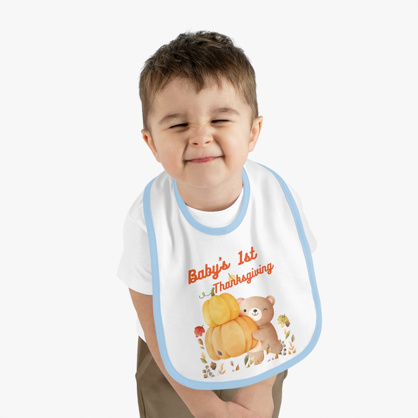 BABY 1ST THANKSGIVING BEAR BIB
