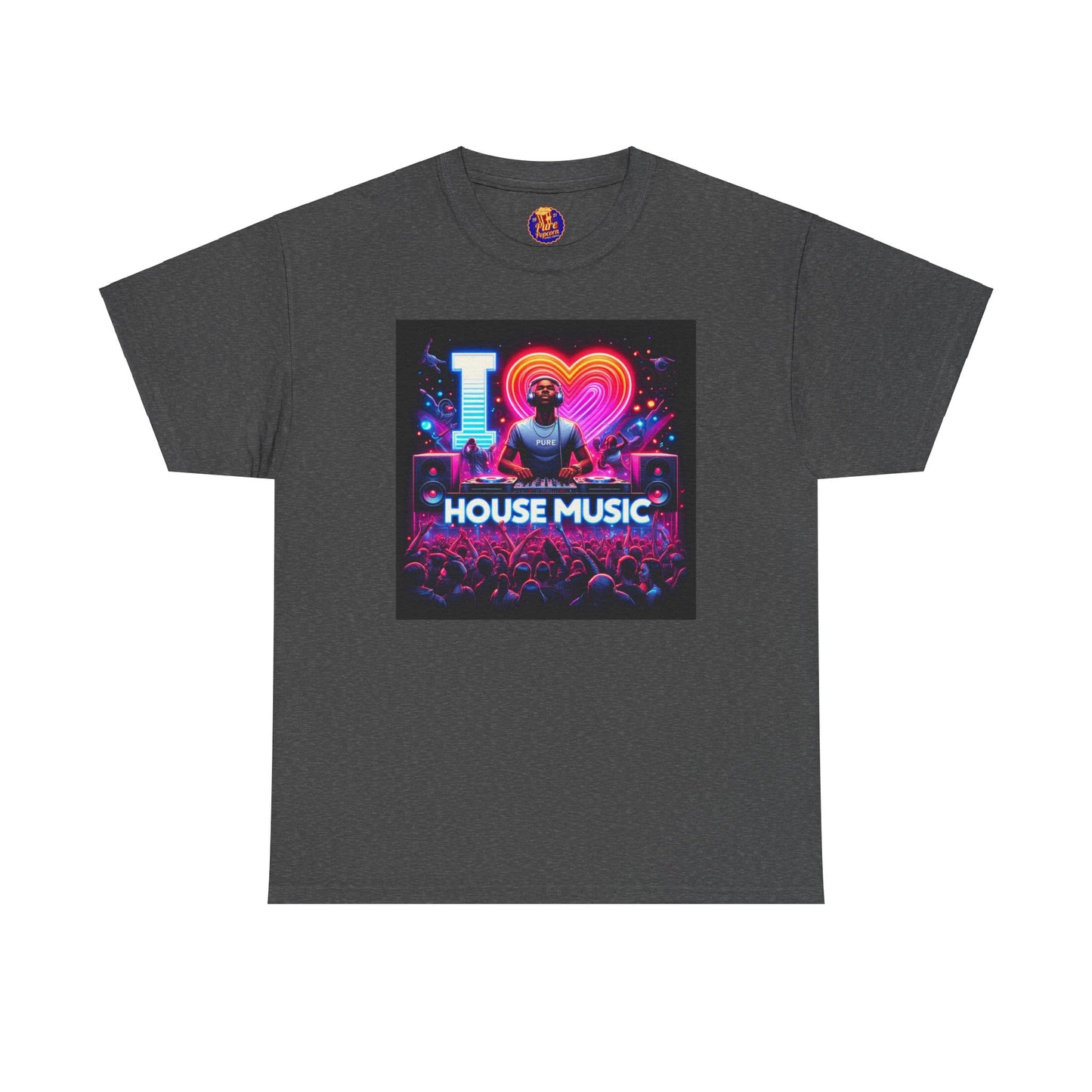 I LOVE HOUSE MUSIC CROWD DJ Unisex Heavy Cotton Tee