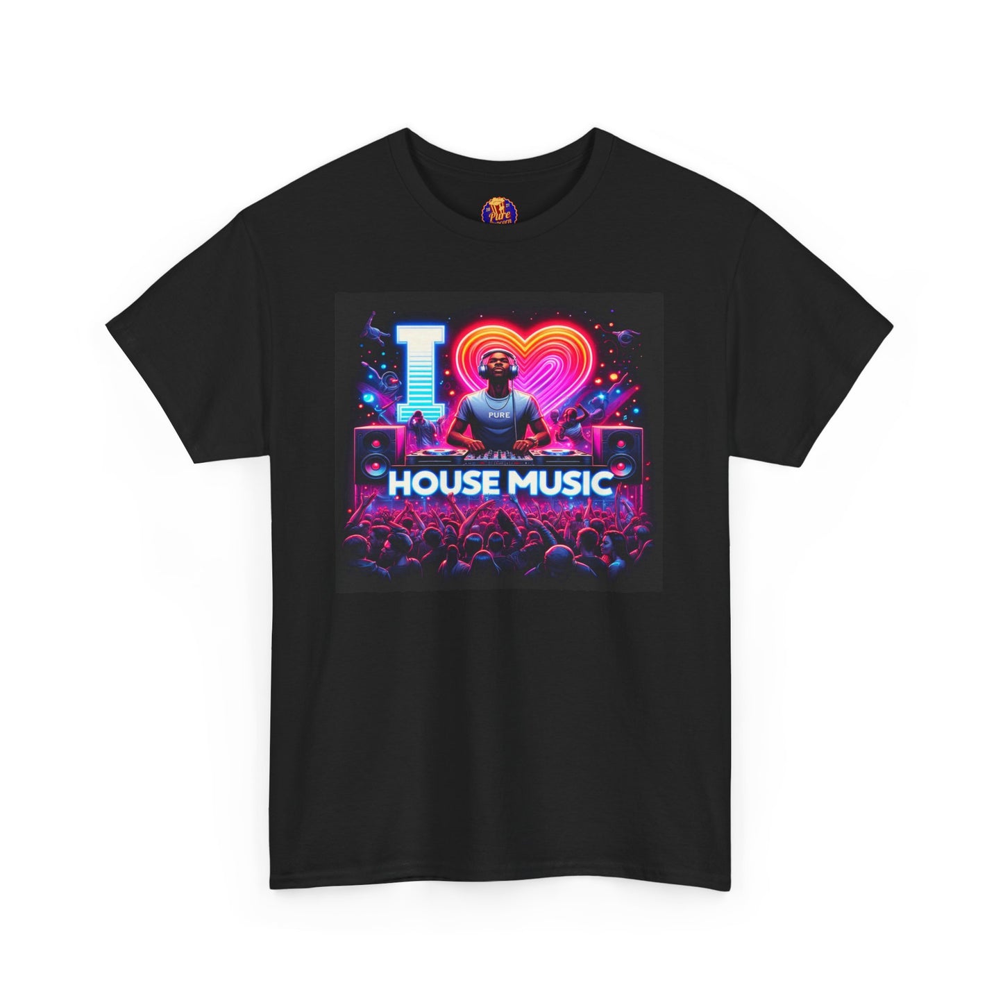 I LOVE HOUSE MUSIC CROWD DJ Unisex Heavy Cotton Tee