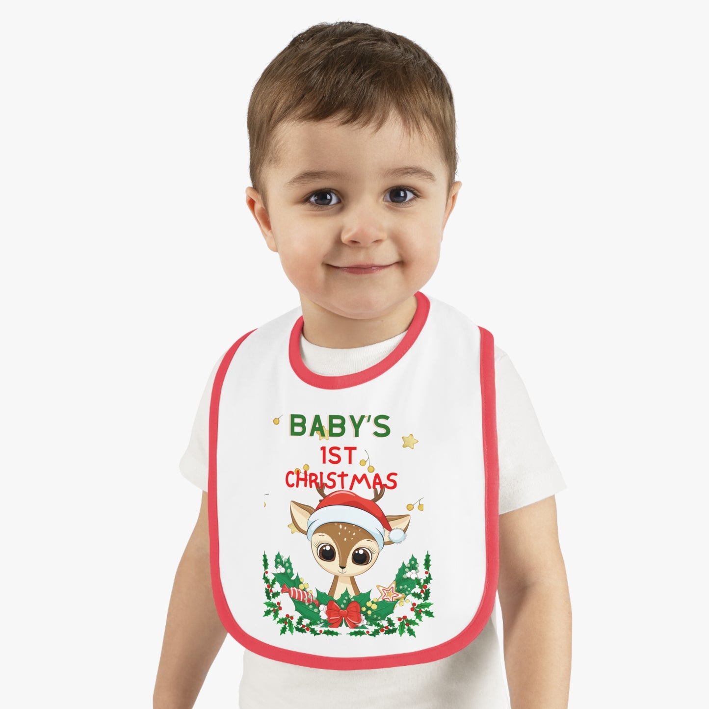 BABY 1ST CHRISTMAS DEER BIB