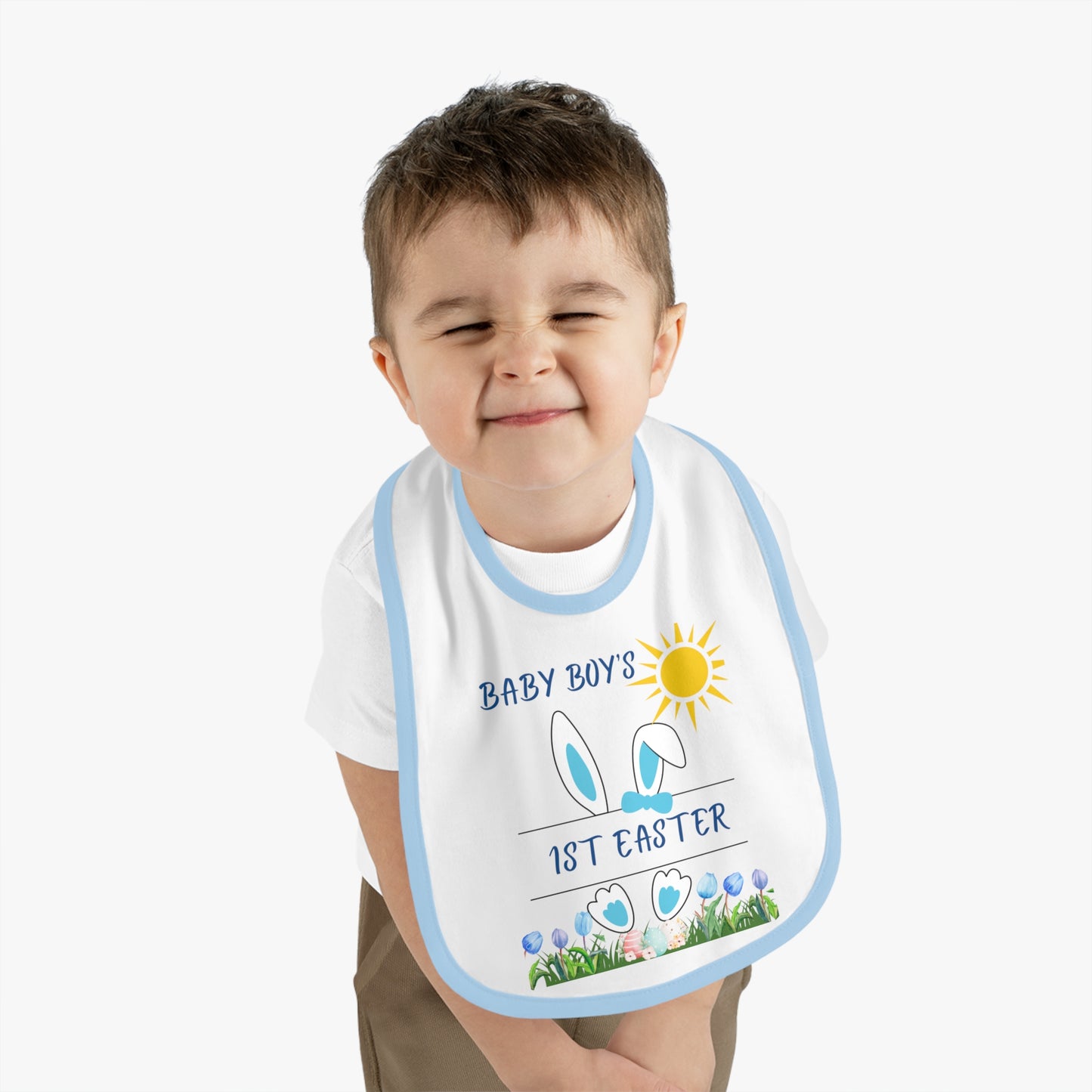 BABY BOY 1ST EASTER BUNNY BIB