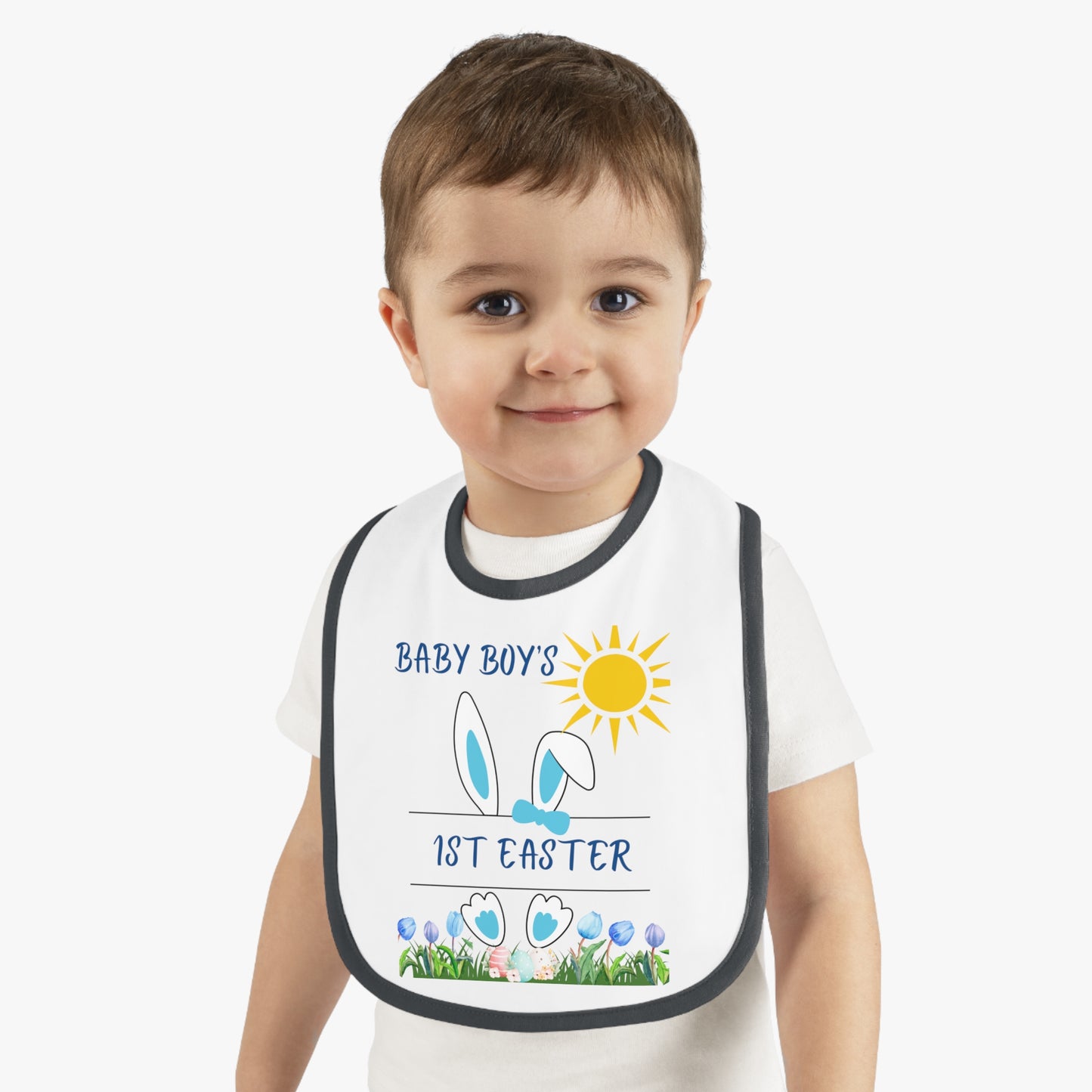 BABY BOY 1ST EASTER BUNNY BIB
