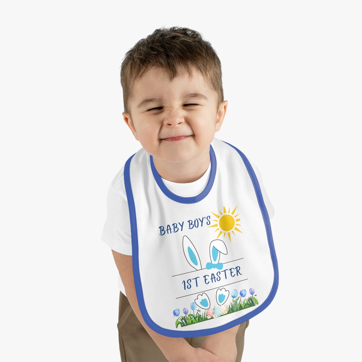 BABY BOY 1ST EASTER BUNNY BIB
