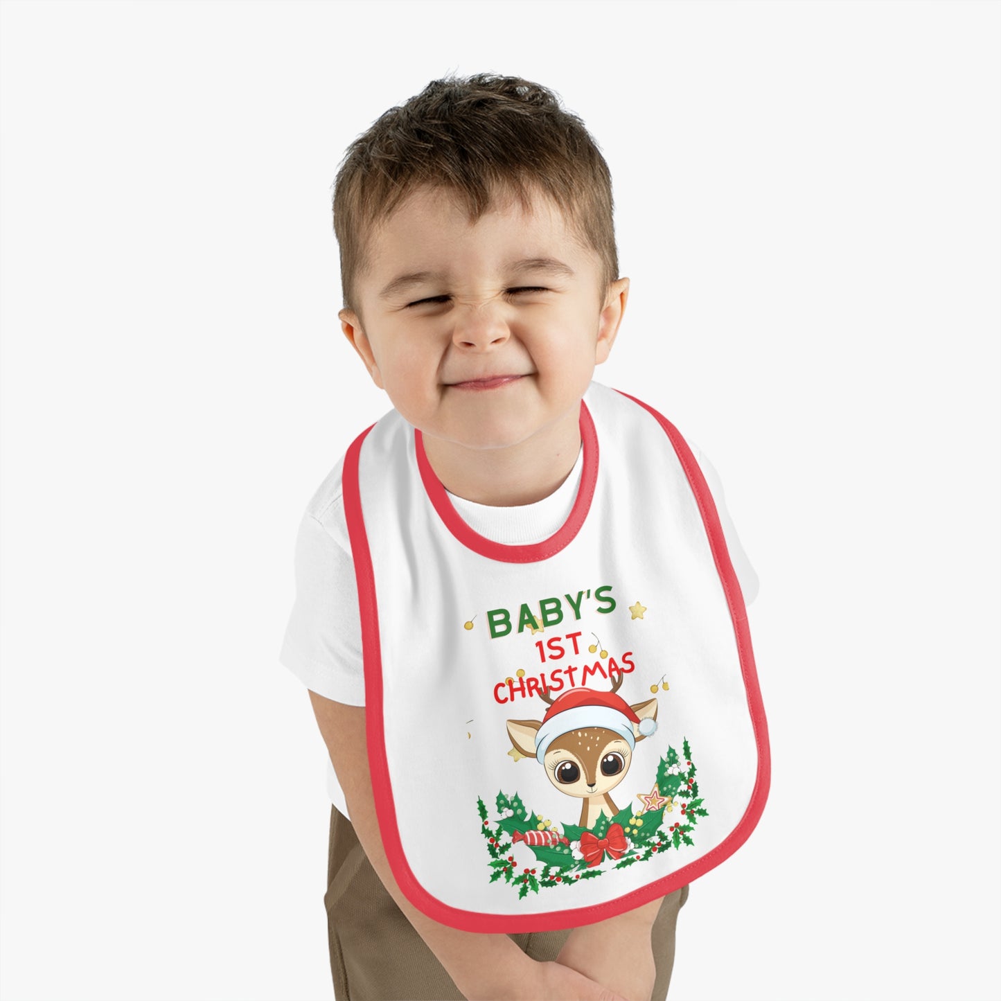 BABY 1ST CHRISTMAS DEER BIB