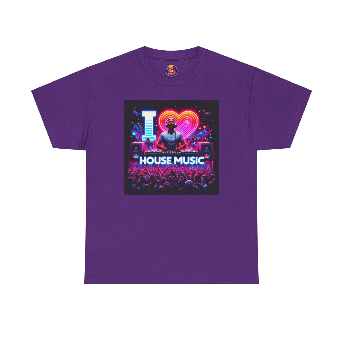 I LOVE HOUSE MUSIC CROWD DJ Unisex Heavy Cotton Tee