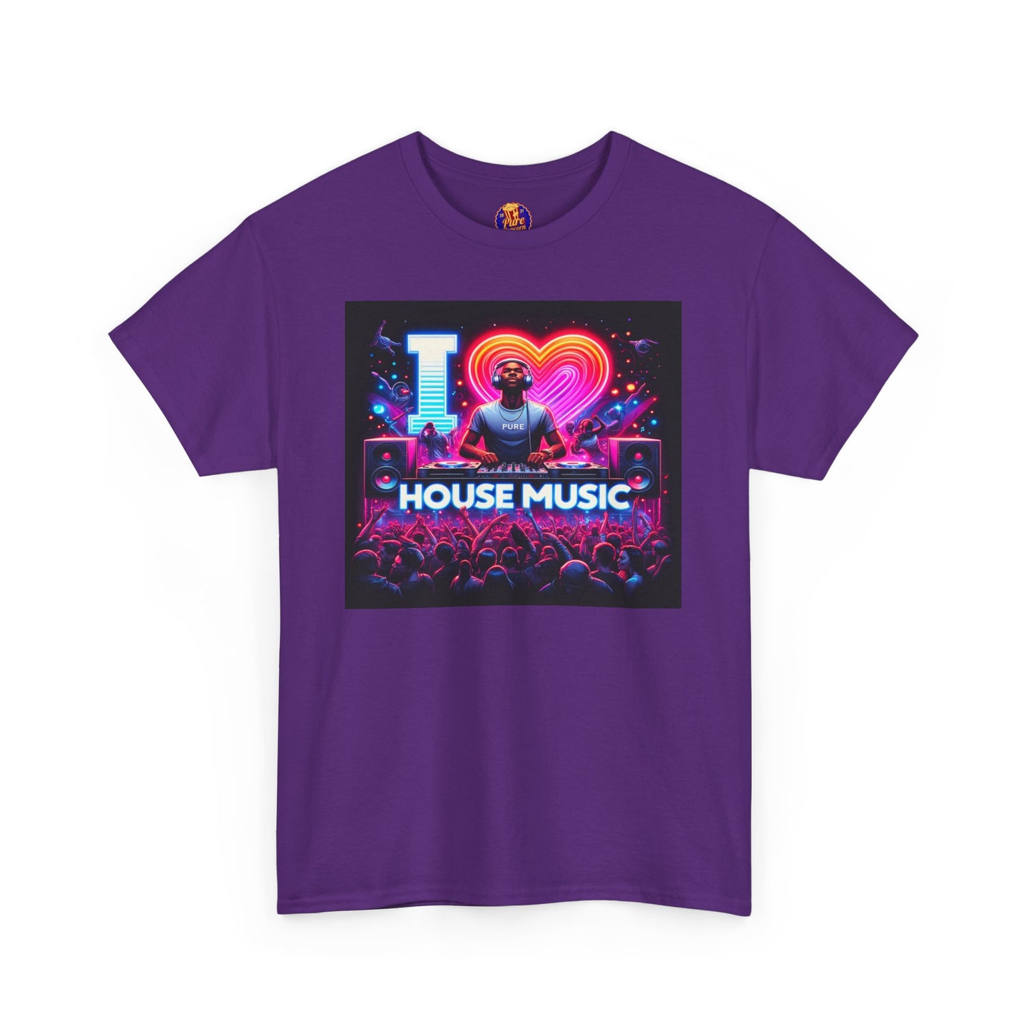 I LOVE HOUSE MUSIC CROWD DJ Unisex Heavy Cotton Tee