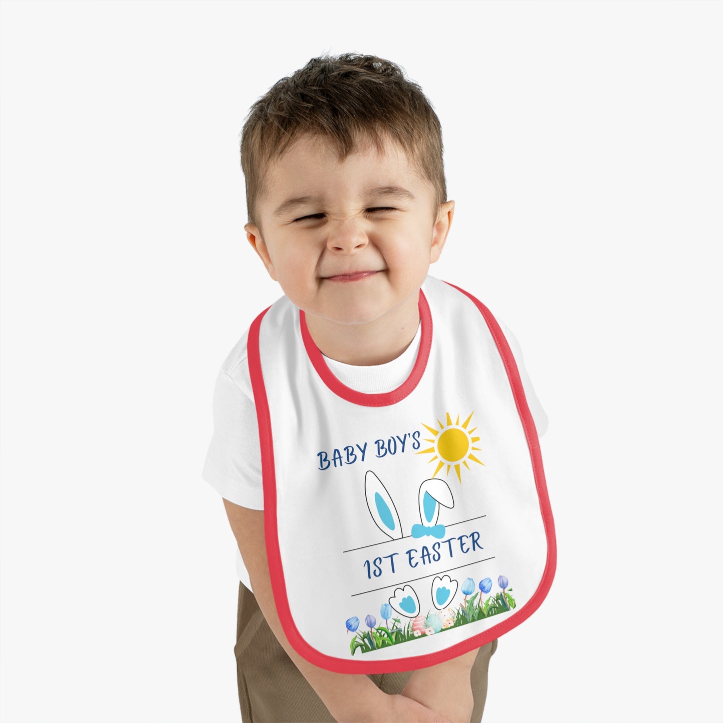 BABY BOY 1ST EASTER BUNNY BIB
