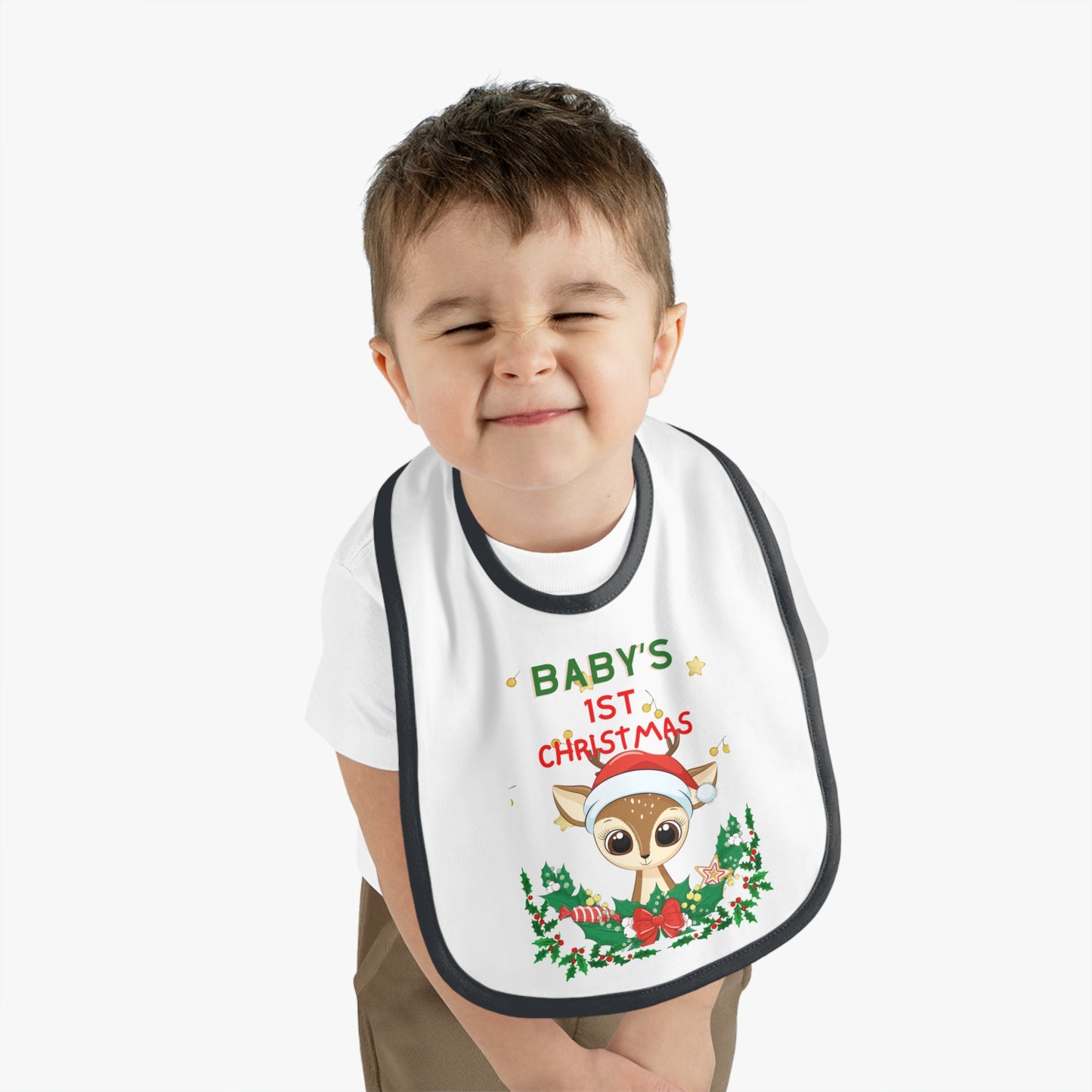 BABY 1ST CHRISTMAS DEER BIB