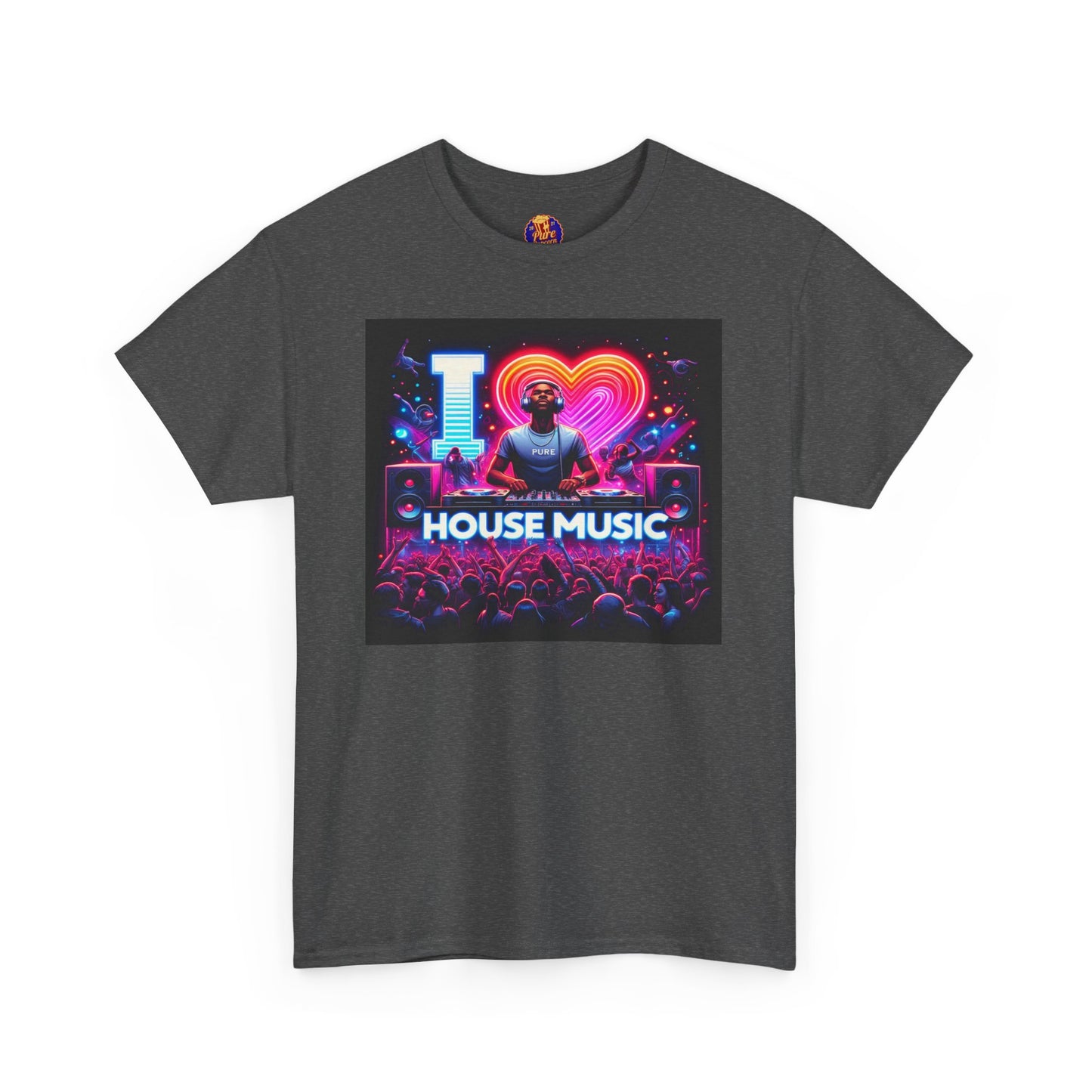 I LOVE HOUSE MUSIC CROWD DJ Unisex Heavy Cotton Tee
