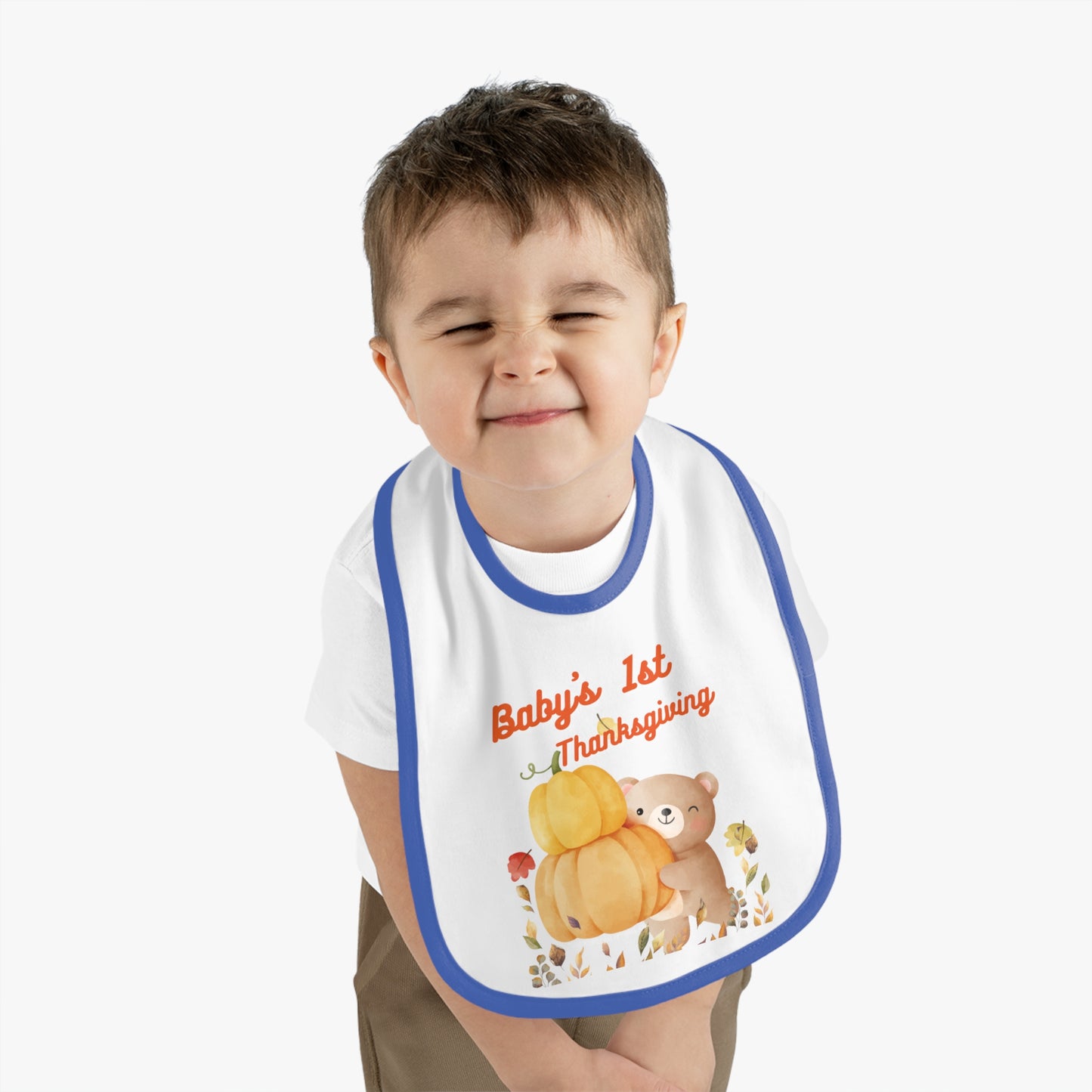 BABY 1ST THANKSGIVING BEAR BIB