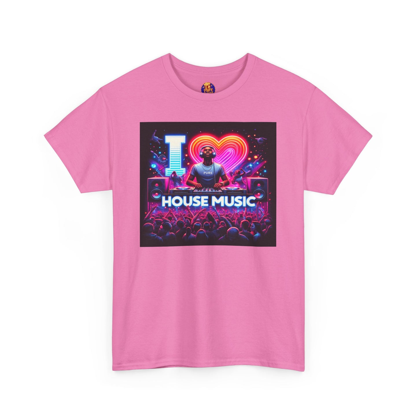 I LOVE HOUSE MUSIC CROWD DJ Unisex Heavy Cotton Tee