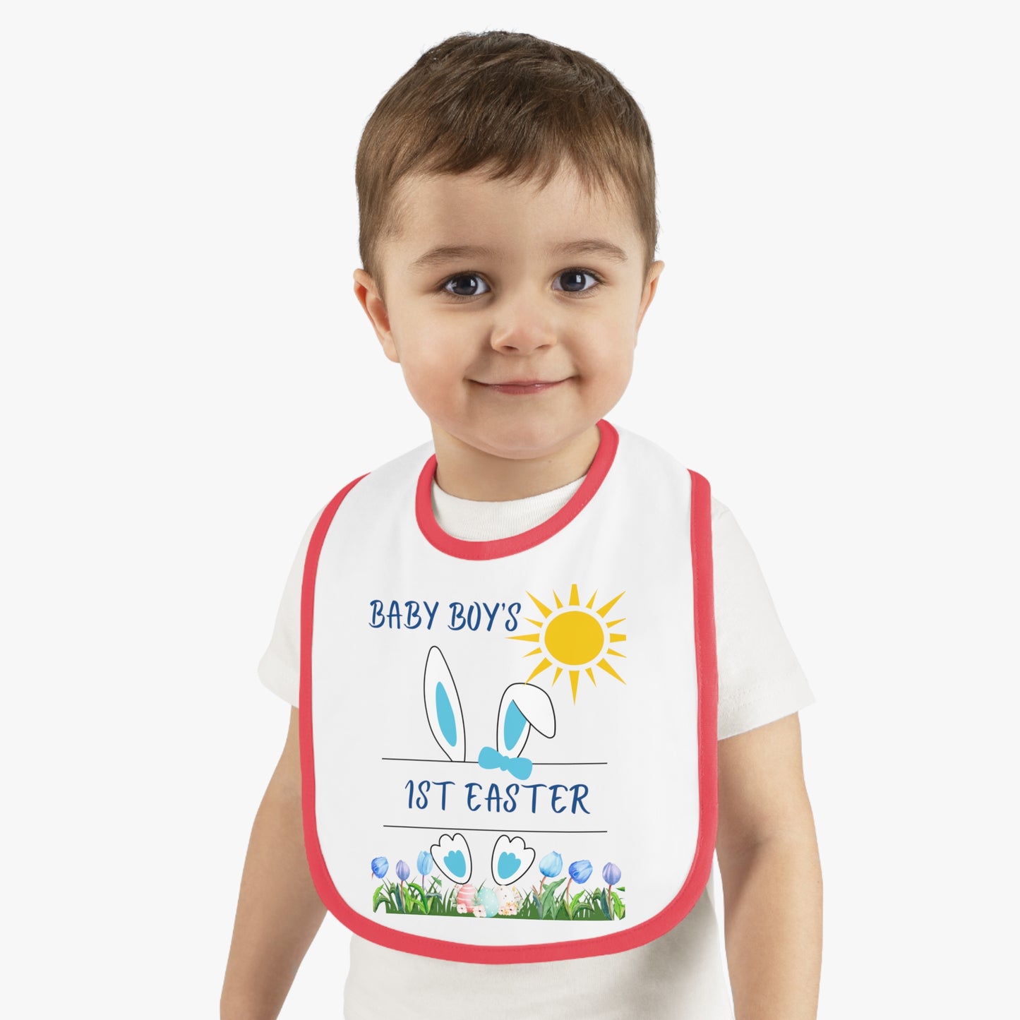 BABY BOY 1ST EASTER BUNNY BIB