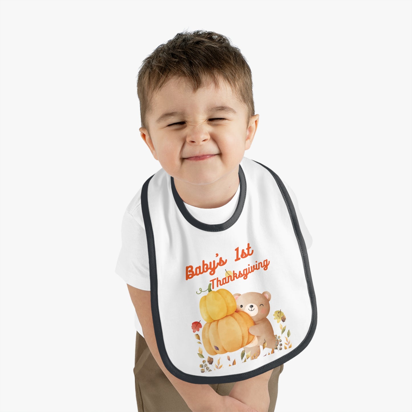 BABY 1ST THANKSGIVING BEAR BIB
