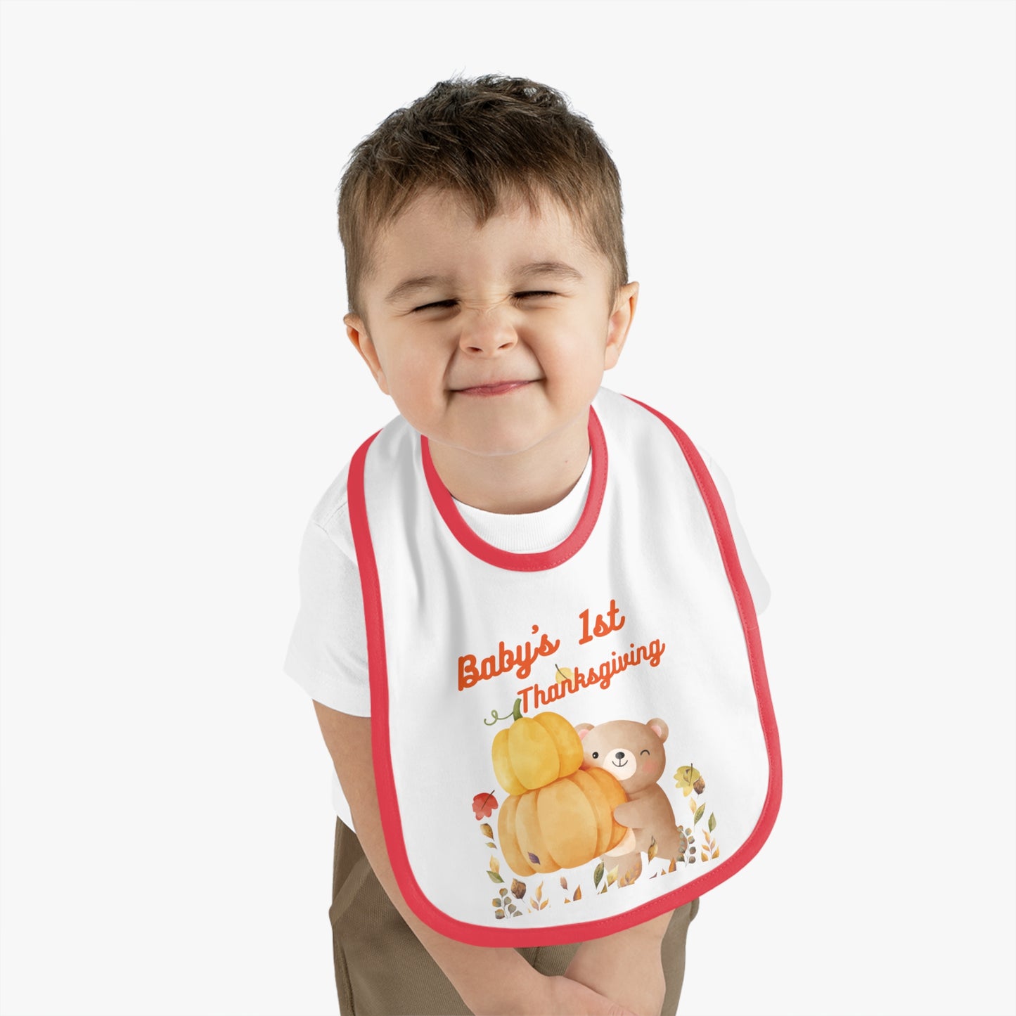 BABY 1ST THANKSGIVING BEAR BIB