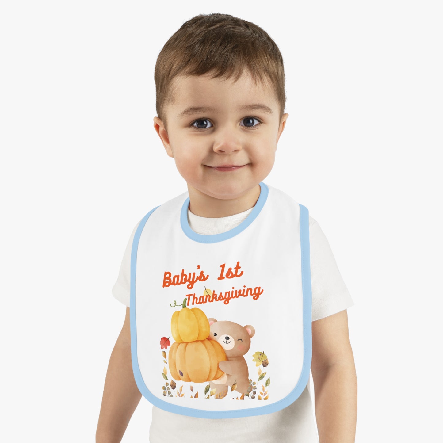 BABY 1ST THANKSGIVING BEAR BIB
