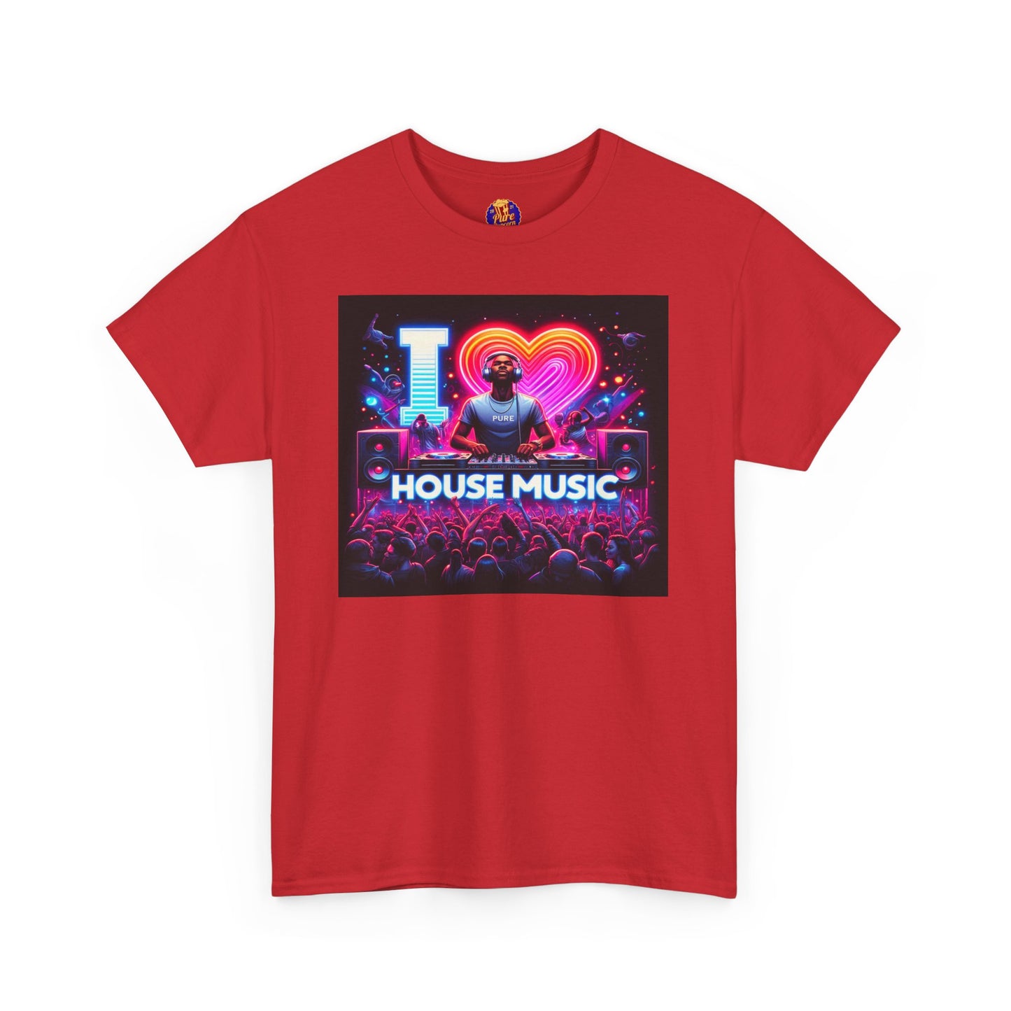 I LOVE HOUSE MUSIC CROWD DJ Unisex Heavy Cotton Tee
