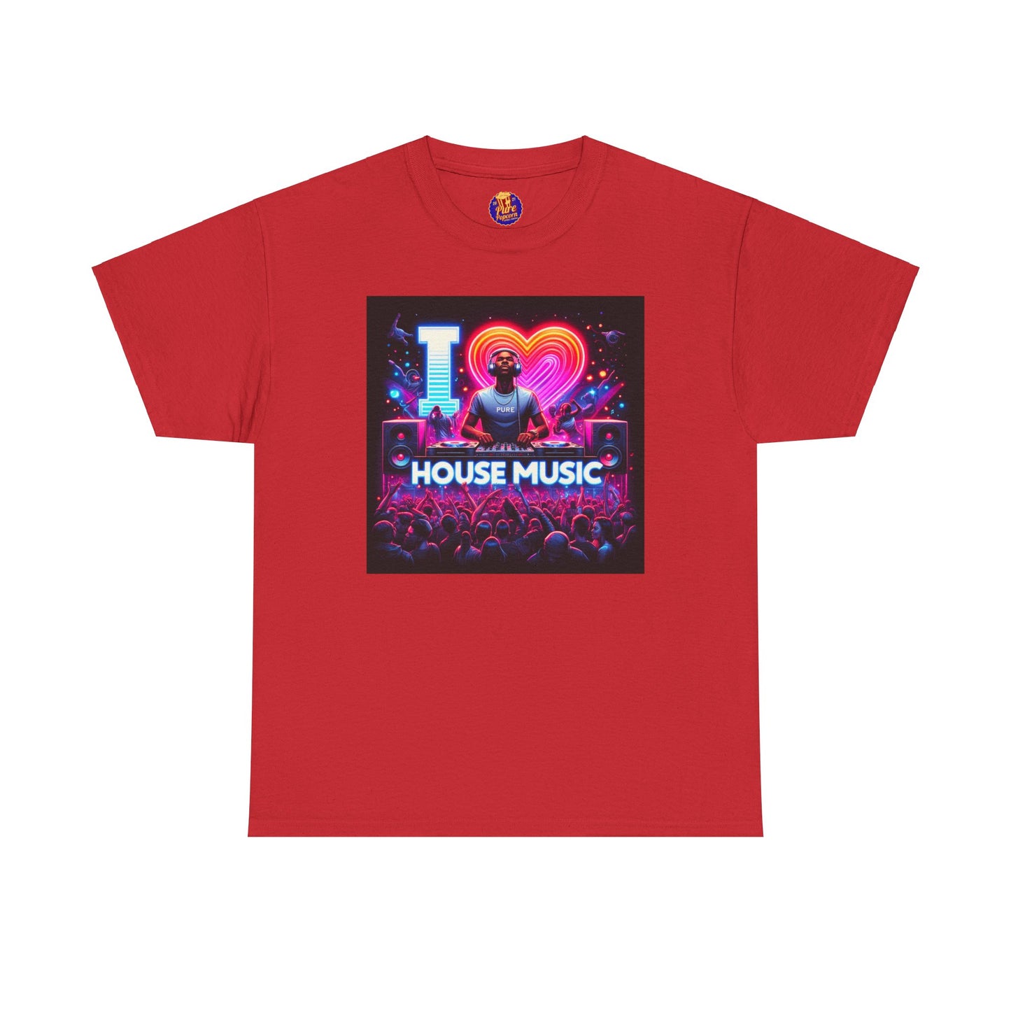 I LOVE HOUSE MUSIC CROWD DJ Unisex Heavy Cotton Tee