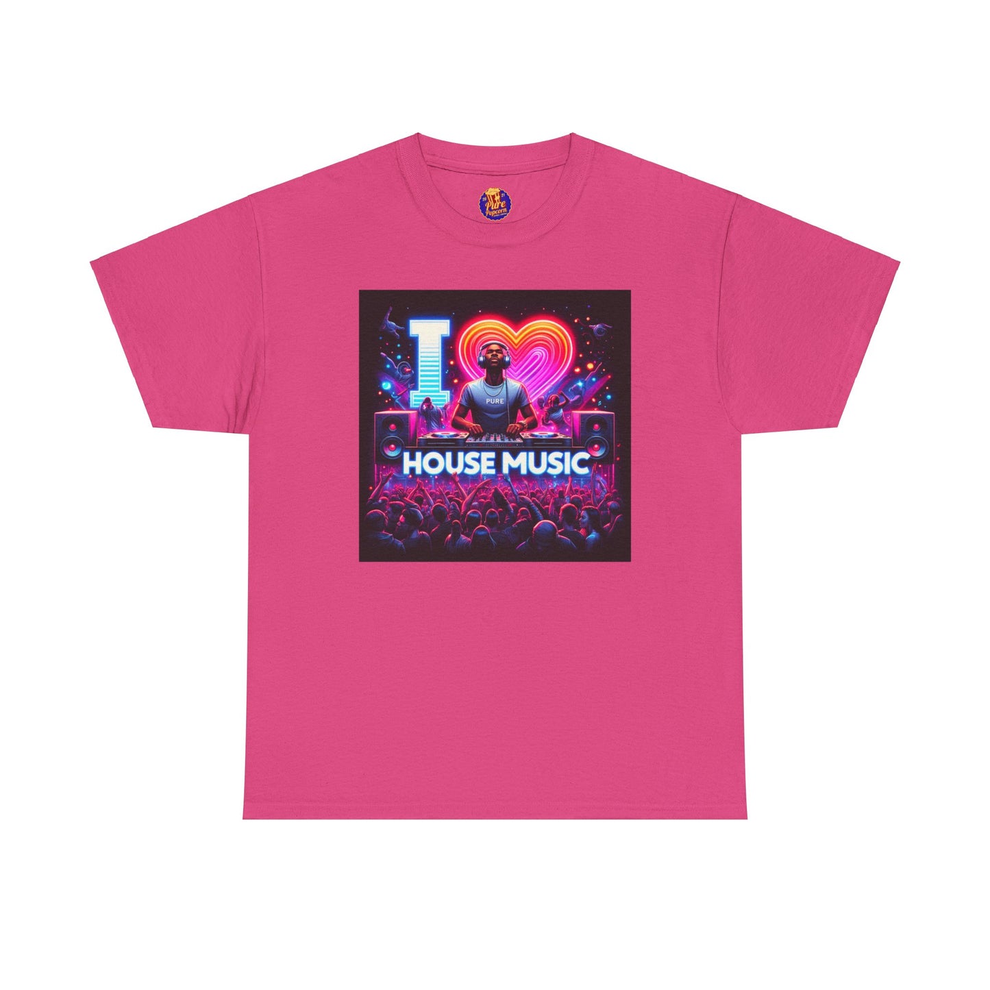 I LOVE HOUSE MUSIC CROWD DJ Unisex Heavy Cotton Tee