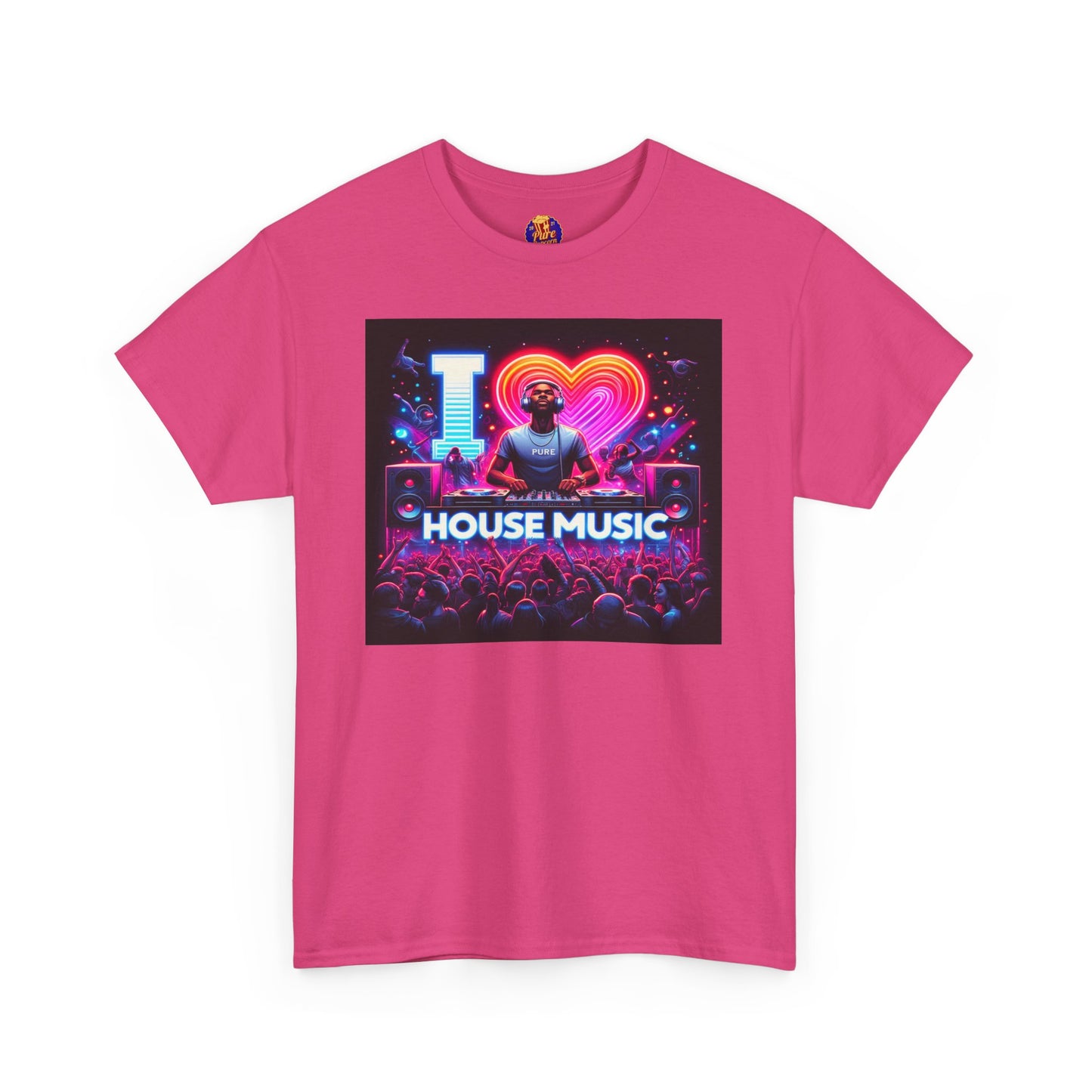 I LOVE HOUSE MUSIC CROWD DJ Unisex Heavy Cotton Tee