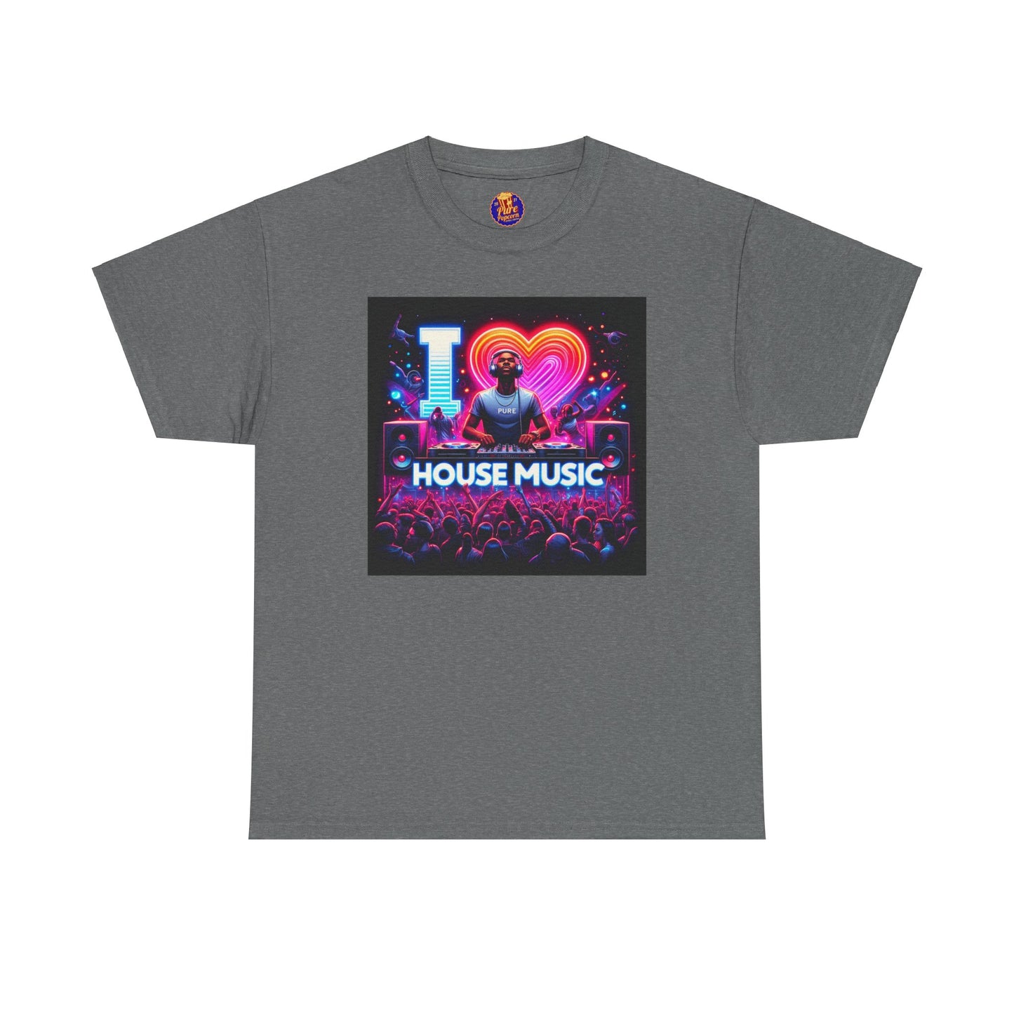 I LOVE HOUSE MUSIC CROWD DJ Unisex Heavy Cotton Tee