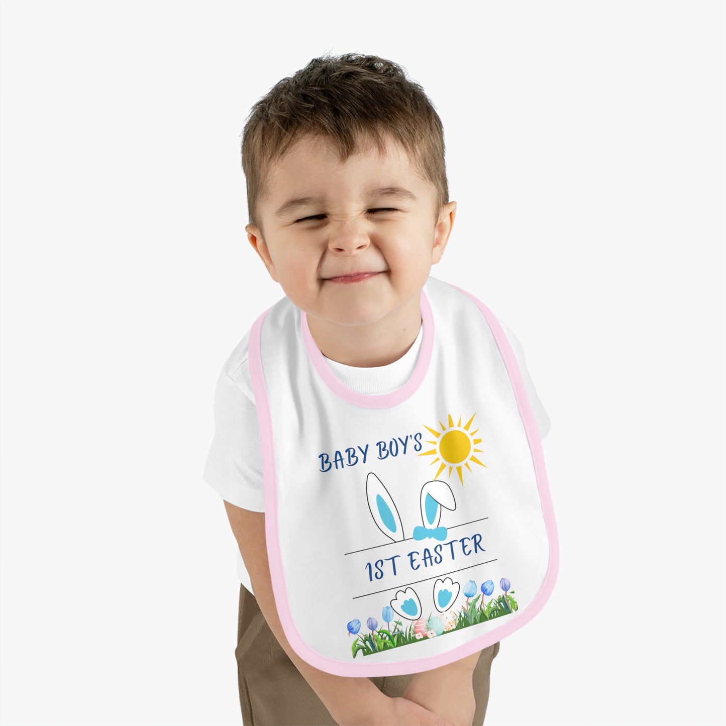 BABY BOY 1ST EASTER BUNNY BIB