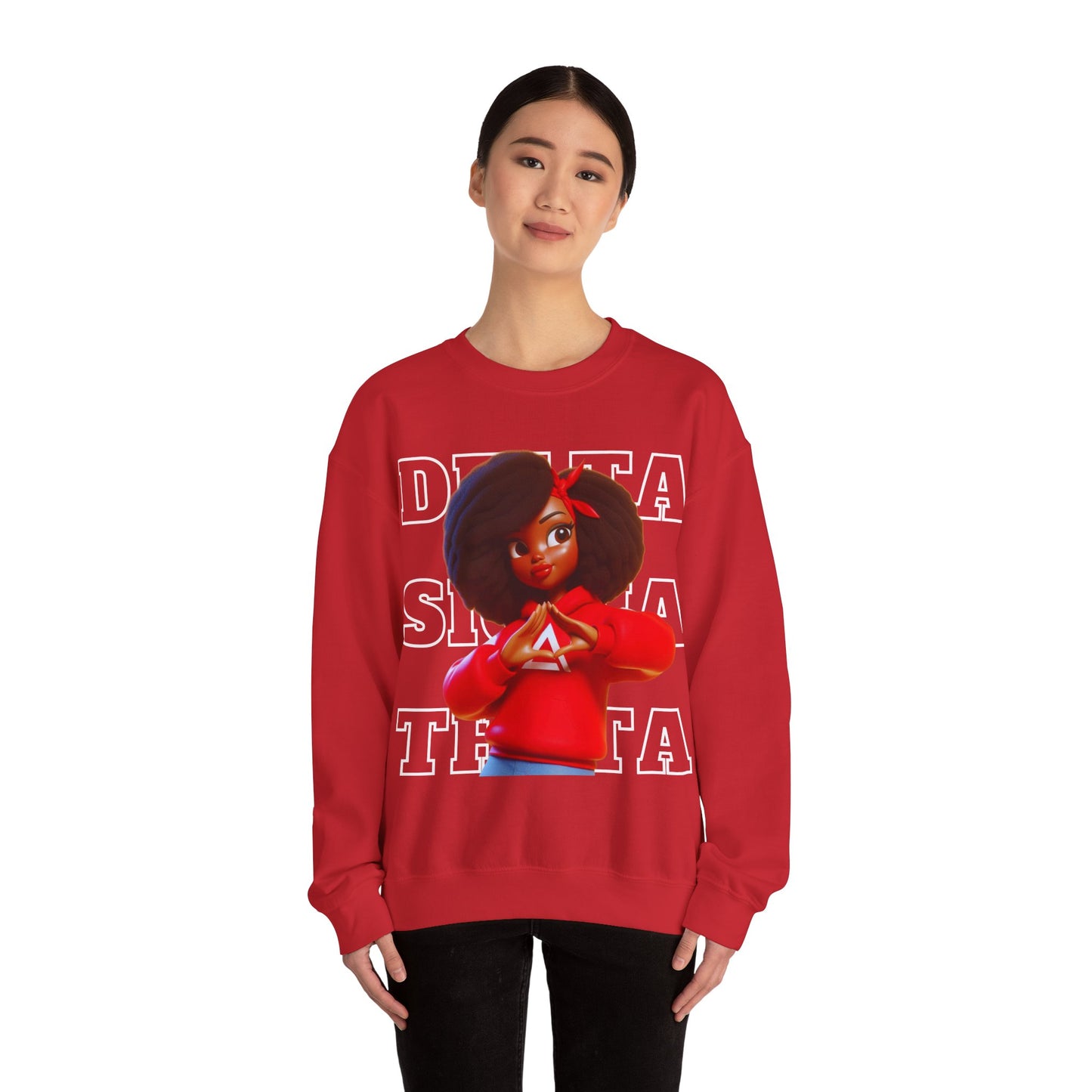 DELTA GIRL RED Unisex Heavy Blend™ Crewneck Sweatshirt